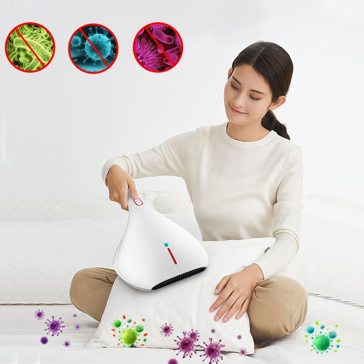 Aspirator 2 in 1 cu sterilizare germicida UVC, vacuum, jet aer 50 grade, 450W, 8000 rpm, filtru HEPA, Xiaomi Deerma - imagine 12